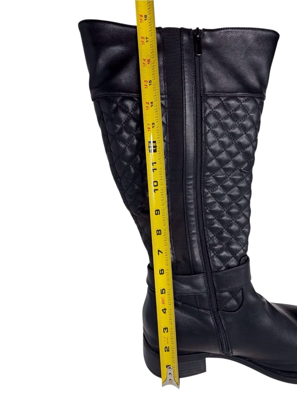 Torrid Black Quilted Tall Riding Boots - Classic Women's Knee-High Boot size 11W